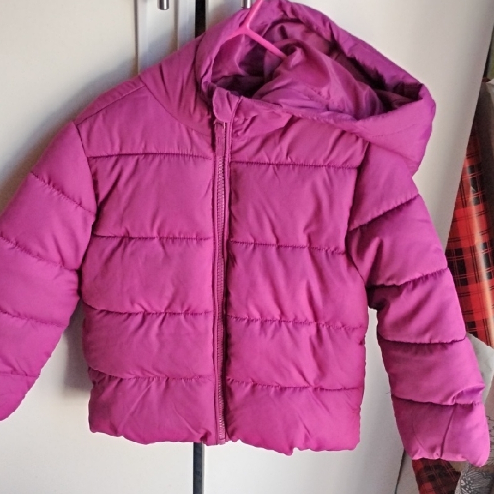 The Children's Place Pink Puffer Jacket with Quilted Design